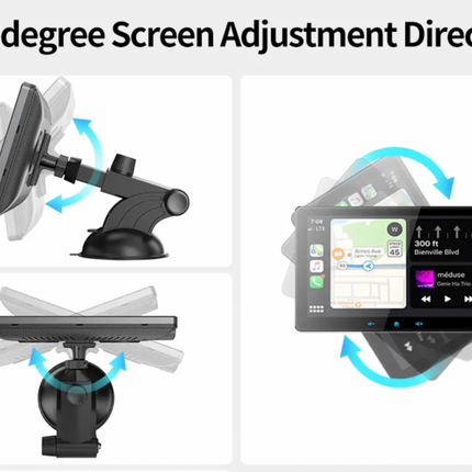 Tragbares Navigationssystem mit CarPlay und Android Auto | 7 Zoll | Bluetooth | FM-Transmitter | AUX
