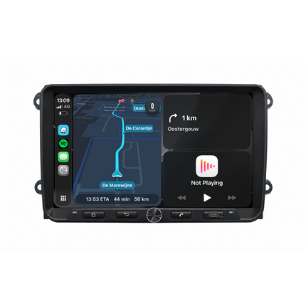 9" QLED Autoradio mit Navigation für VW, Seat & Skoda – kabelloses CarPlay & Android Auto – AVN-R599