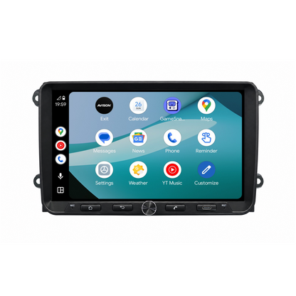 9" QLED Autoradio mit Navigation für VW, Seat & Skoda – kabelloses CarPlay & Android Auto – AVN-R597