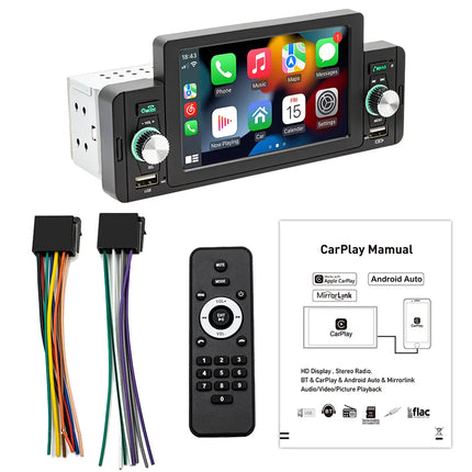1 DIN 5" Autoradio mit CarPlay und Android Auto