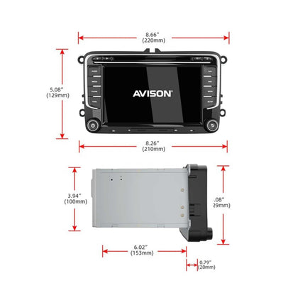 Navigation for VW Seat & Skoda 7" | Carplay Wireless | Android Auto | DAB+ | 64 GB
